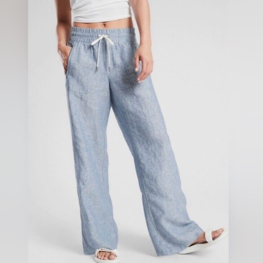 Athleta | Cabo Linen | Wide Leg Pants | 8